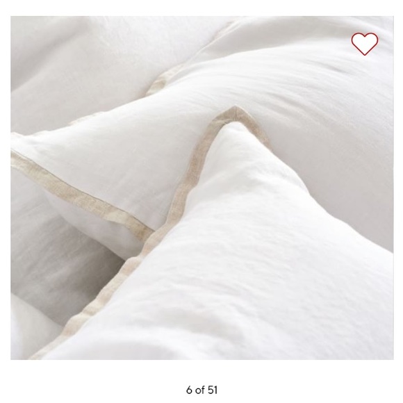 Two Pottery Barn Belgian Flax Linen Contrast standard shams - Picture 6 of 8